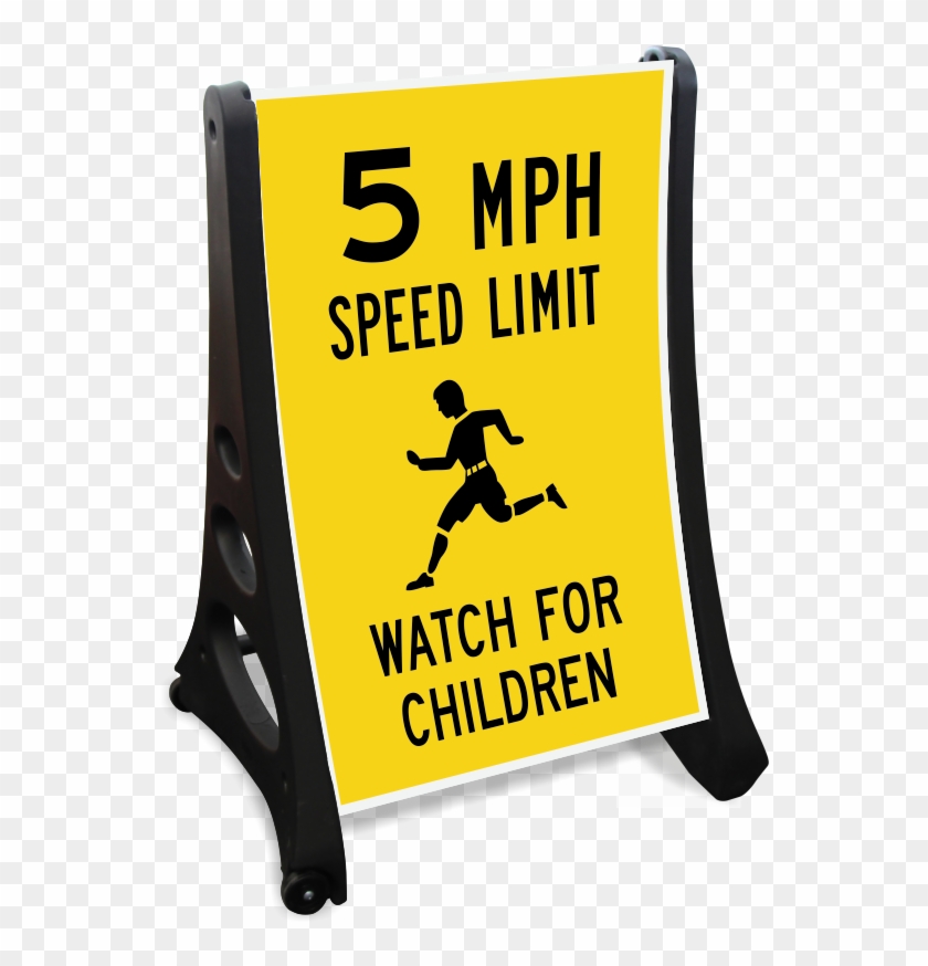 Watch For Children 5 Mph Sidewalk Sign - Sign Clipart
