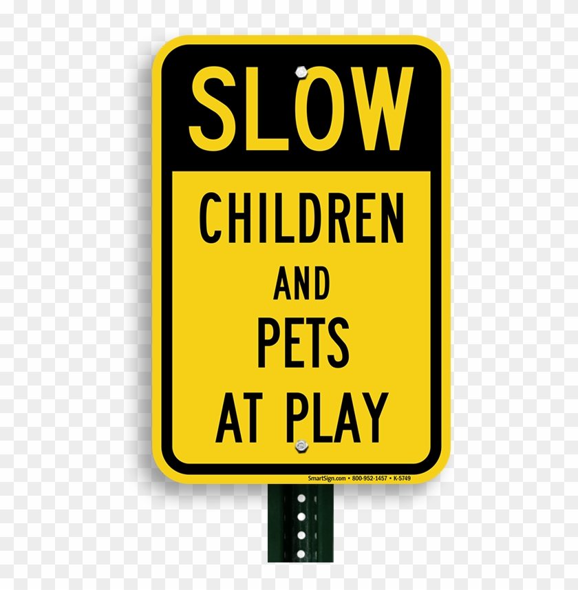Children And Pets At Play Sign - Sign Clipart