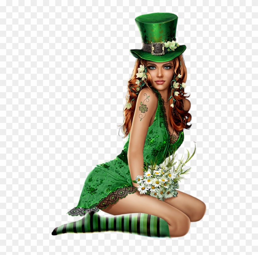 Tube St Patrick - Tubes Femme St Patricks Clipart #4793214