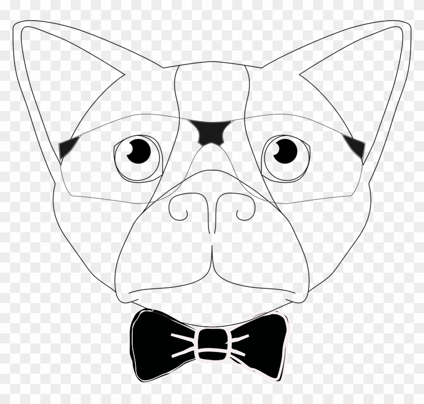 Dog Animal Pet Sunglasses Bow Tie Drawing Humor - Dog Clipart #4793947