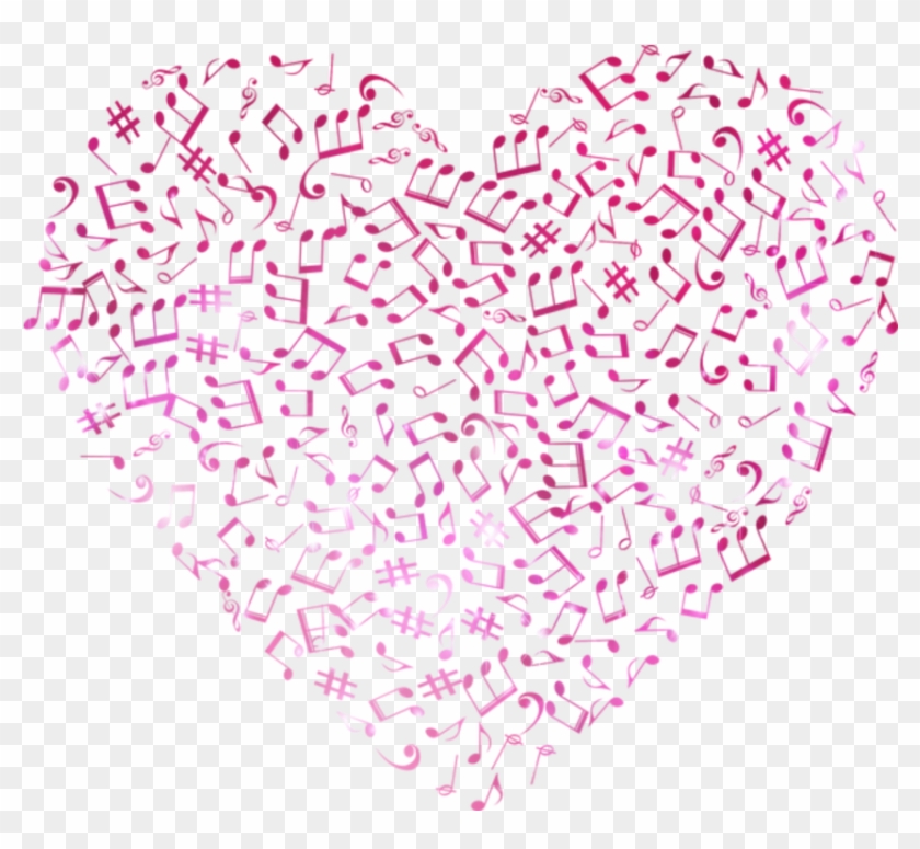 #heart #corazon #music #musica #musical #note #nota - Transparent Background Music Note Heart Clipart #4794099
