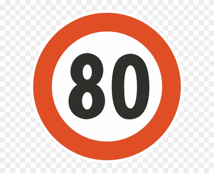 Speed Limit Clipart - Señal De Transito 80 - Png Download #4794100