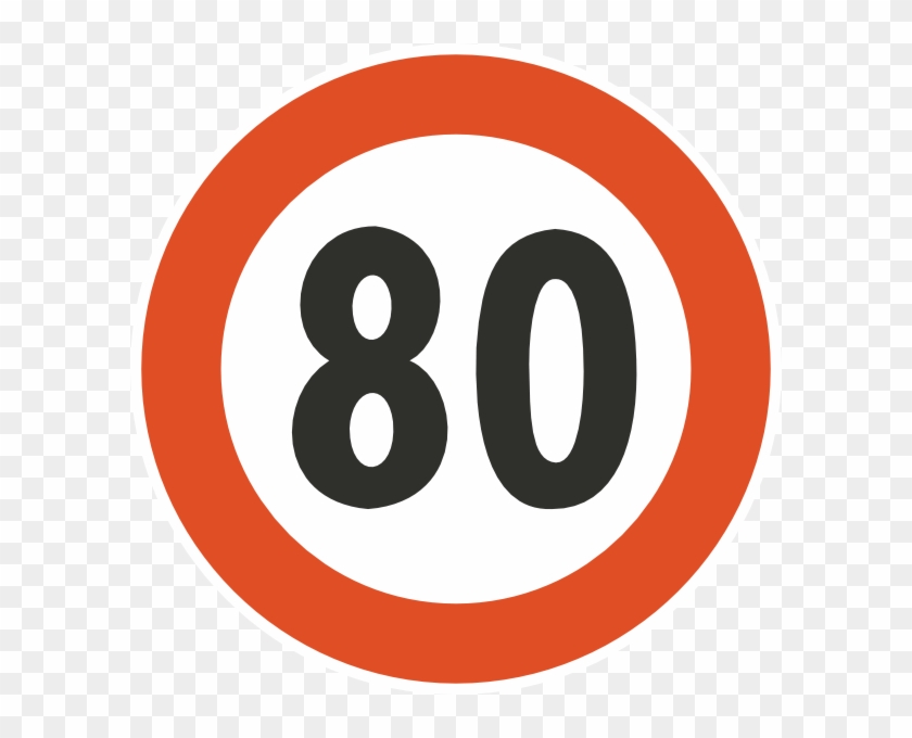 Speed Limit Clipart - Señal De Transito 80 - Png Download
