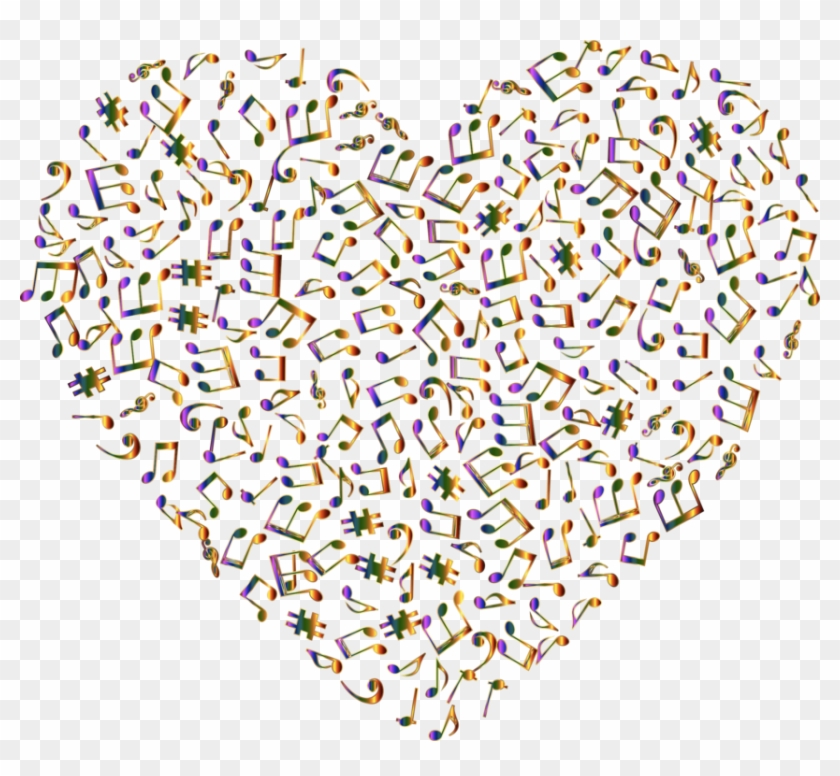Musical Note Musical Theatre Heart - Music Note Heart Clip Art - Png Download