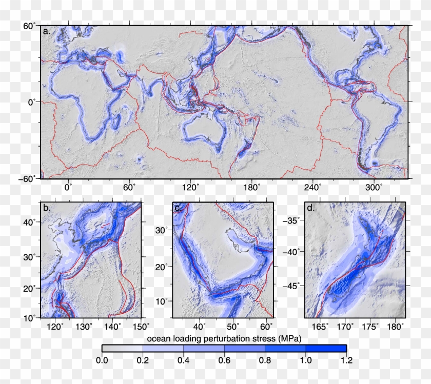 Maximum Shear Stress Perturbation From Ocean Loading - Atlas Clipart
