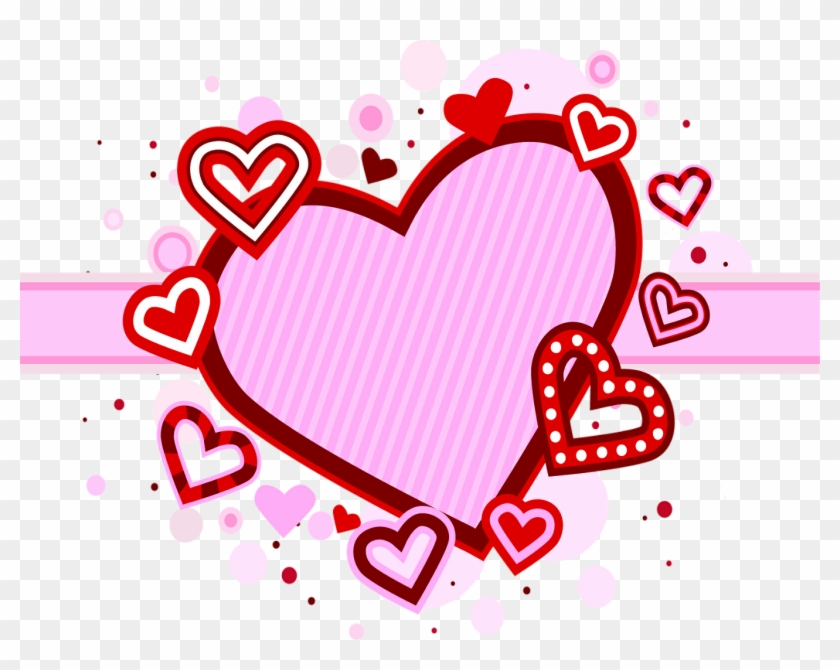 Heart Hearts Background Pink - Frame For Lovers Clipart