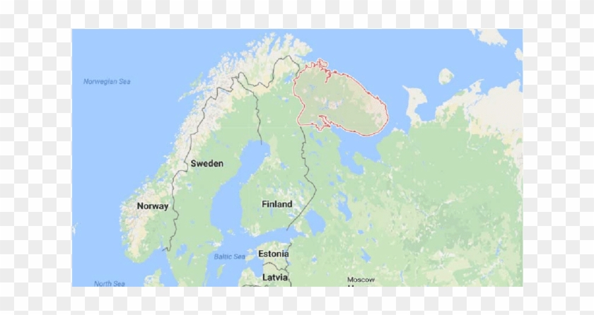 The Border Of The Murmansk Region With The Neighboring - Atlas Clipart