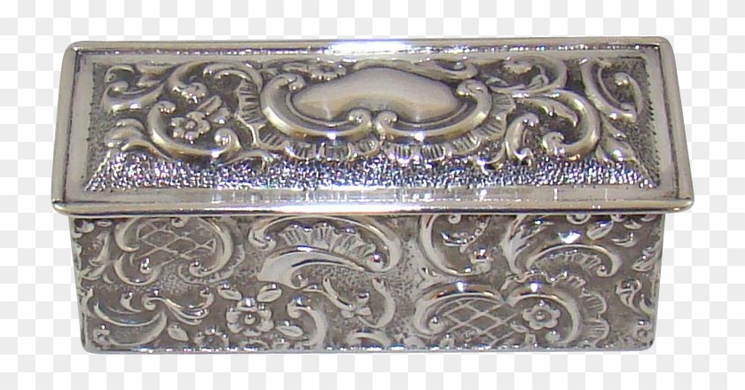 A Beautiful Edwardian Silver Ring Box, - Antique Clipart