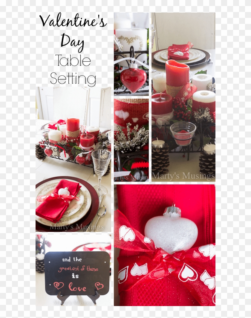 Valentine's Day Table Setting - Cake Clipart