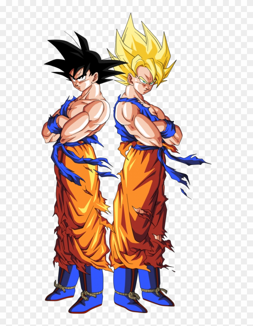 Goku Normal Png - Goku Vs Goku Super Saiyan Clipart
