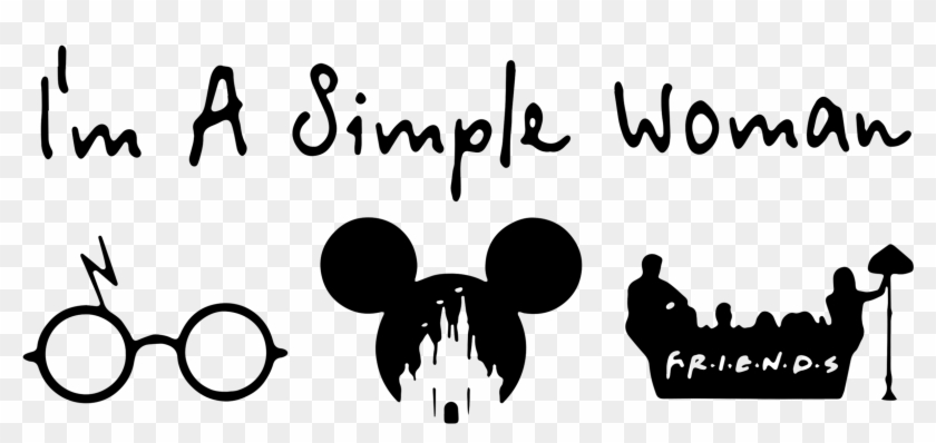 I'm A Simple Woman I Like Harry Potter Mickey Mouse - T Shirt Disney Harry Potter Clipart