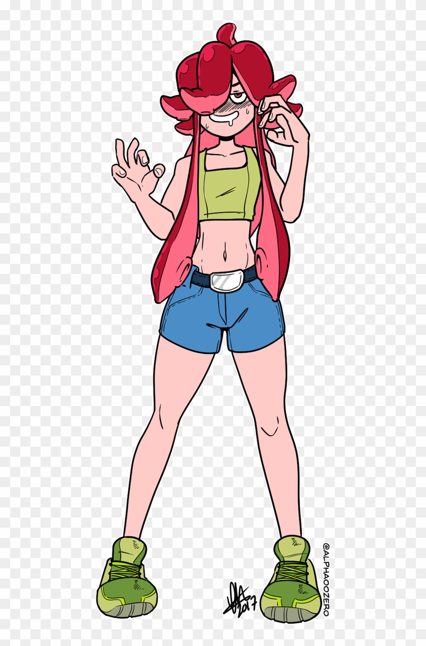 Blanpine, The Pervy Squid Girl Peeping And Lewd Jokes - Cartoon Clipart