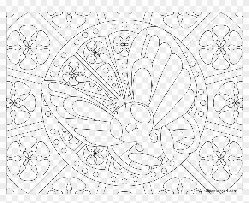 Butterfree Pokemon - Pokemon Adult Coloring Page Clipart