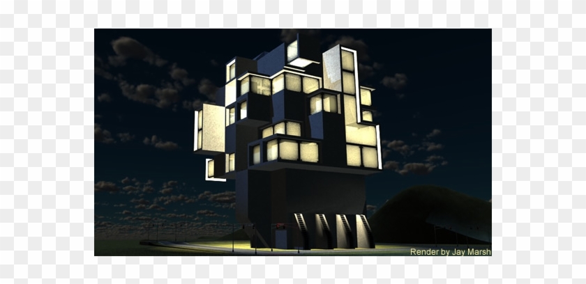 Motary Building - Brutalist Architecture Clipart