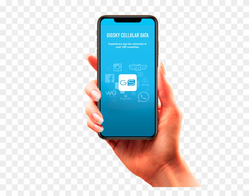 Hand With App 1 - Iphone Xs Hand Png Clipart #480437