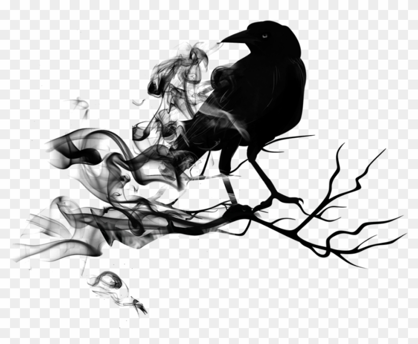 Black Raven Blacksmoke Animal Bird - Raven Crows Illustration Clipart