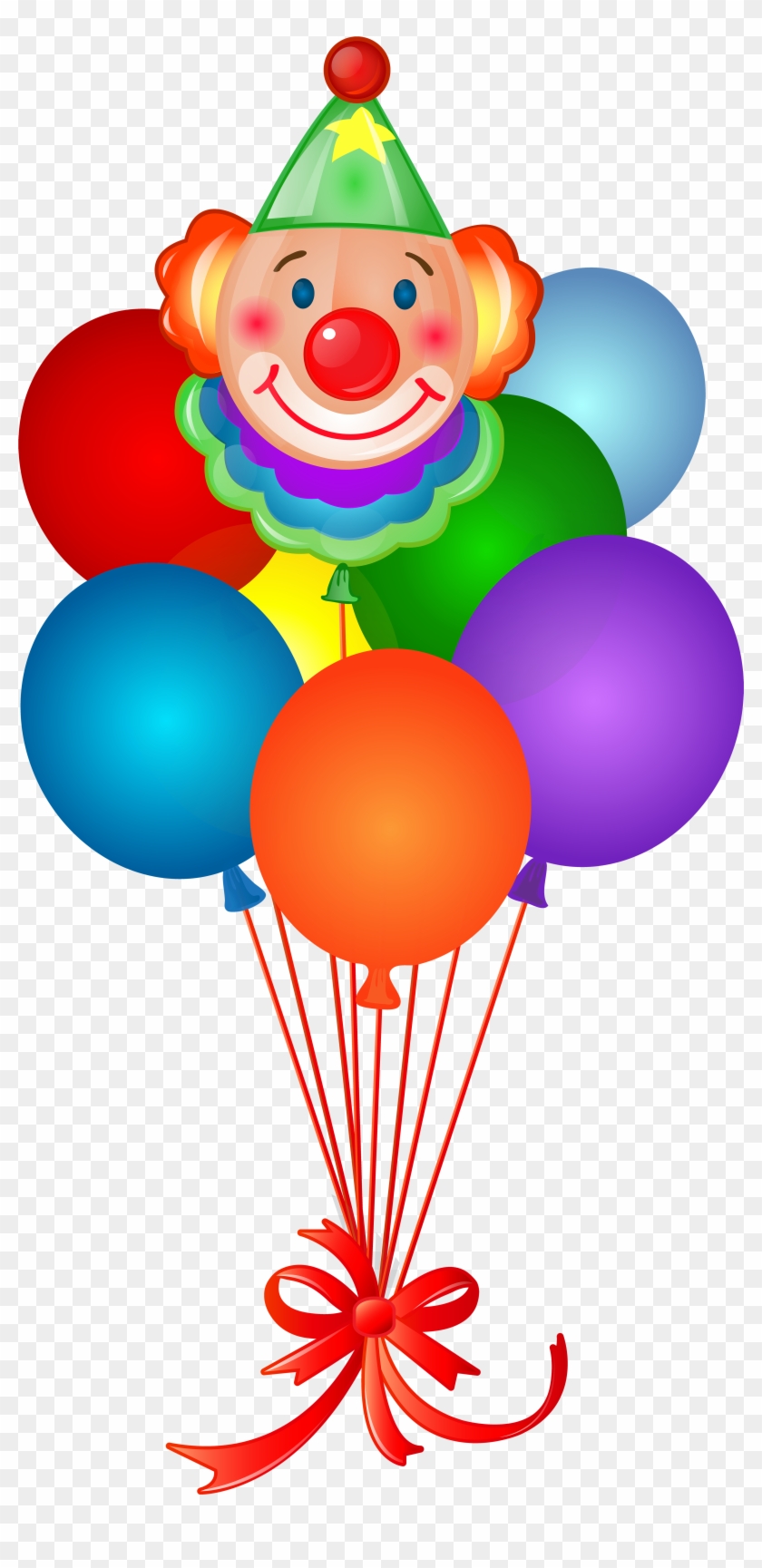 Birthday Balloons With Clown Png Clip Art - Gambar Balon Ulang Tahun Transparent Png