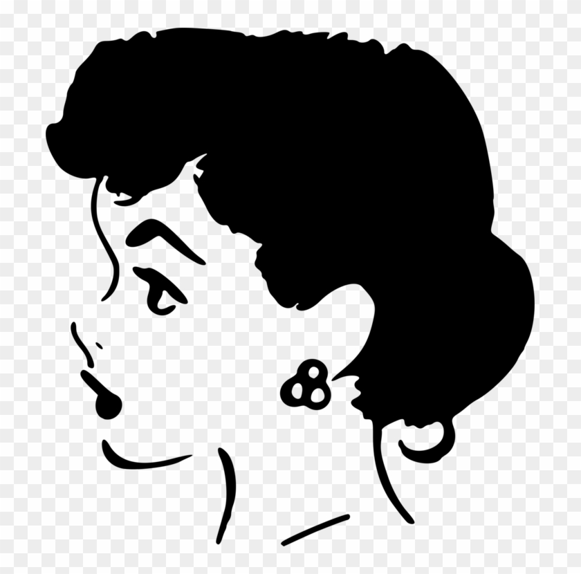 Computer Icons Cartoon Line Art Woman Silhouette - Woman Silhouette Cartoon Clipart