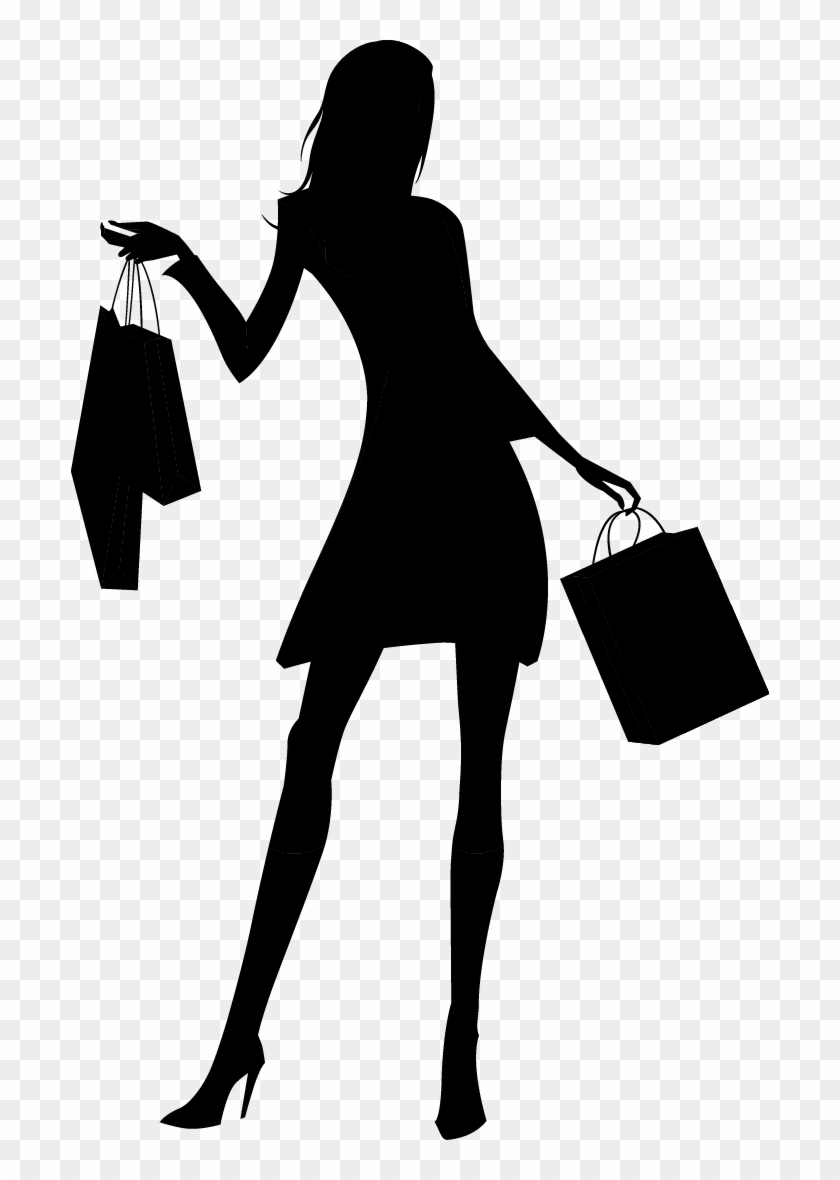 698 X 1100 20 - Silhouette Woman Shopping Transparent Clipart