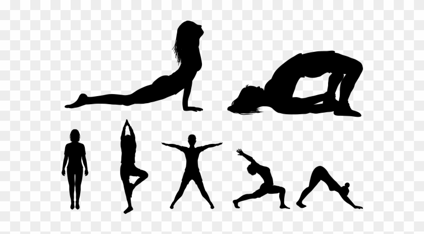 Yoga Man And Woman Silhouettes Vector Pack Free Png - Sombra De Personas Ejercitandose Png Clipart #484447