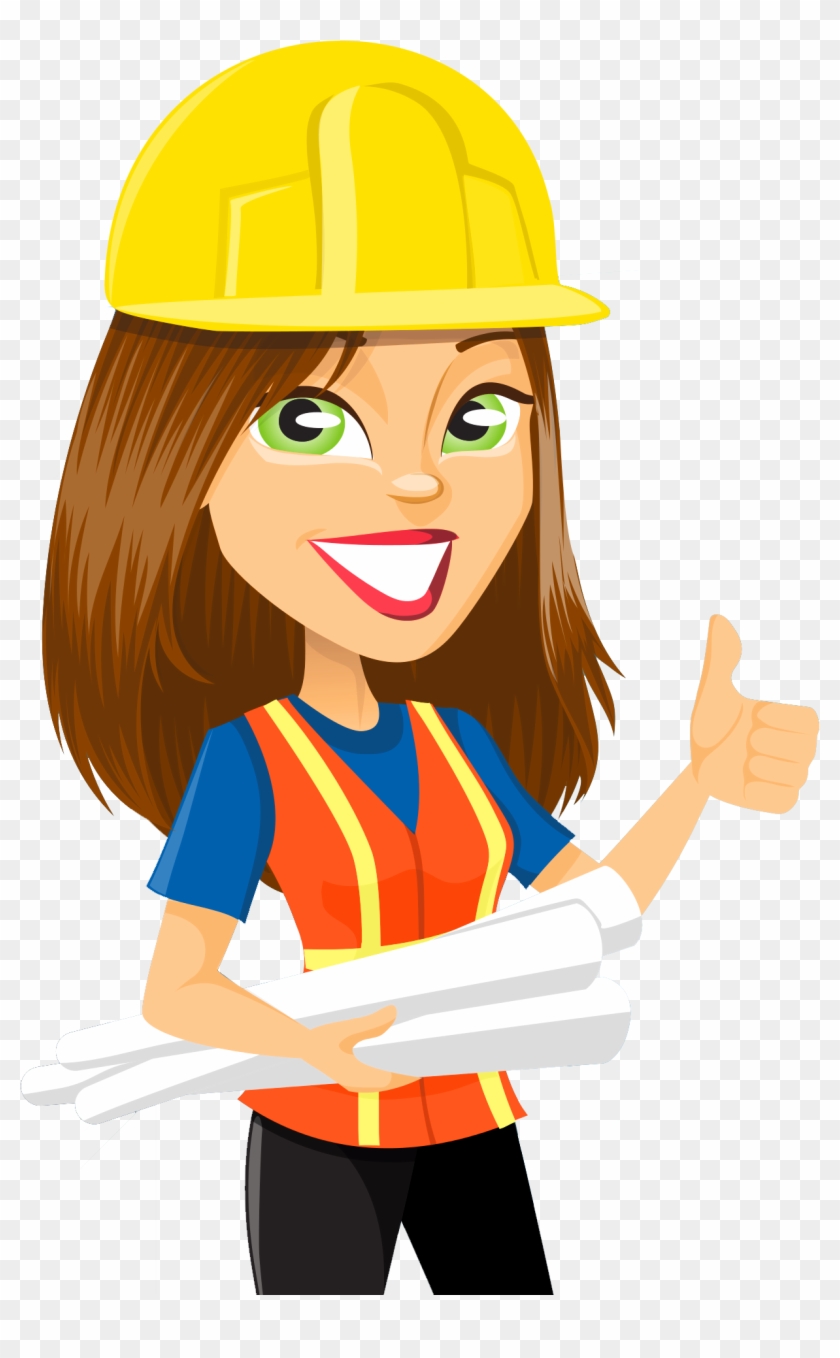 Collection Of Transparent High Quality Free - Female Construction Worker Cartoon Clipart #484474