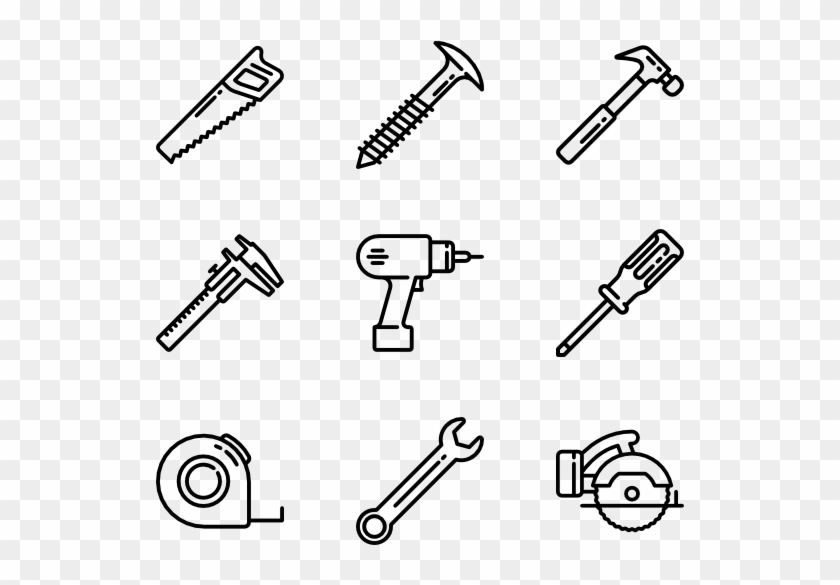 Carpentry Diy Tools - Herramientas De Corte Dibujo Clipart #484607