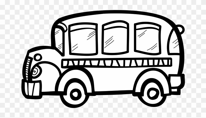 Free Black And White School Clipart, Download Free - Bus Black And White Clip Art - Png Download #484980