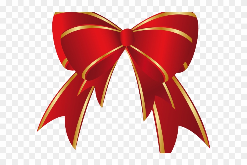 Golden Clipart Gold Ribbon - Red Christmas Bow Clip Art - Png Download
