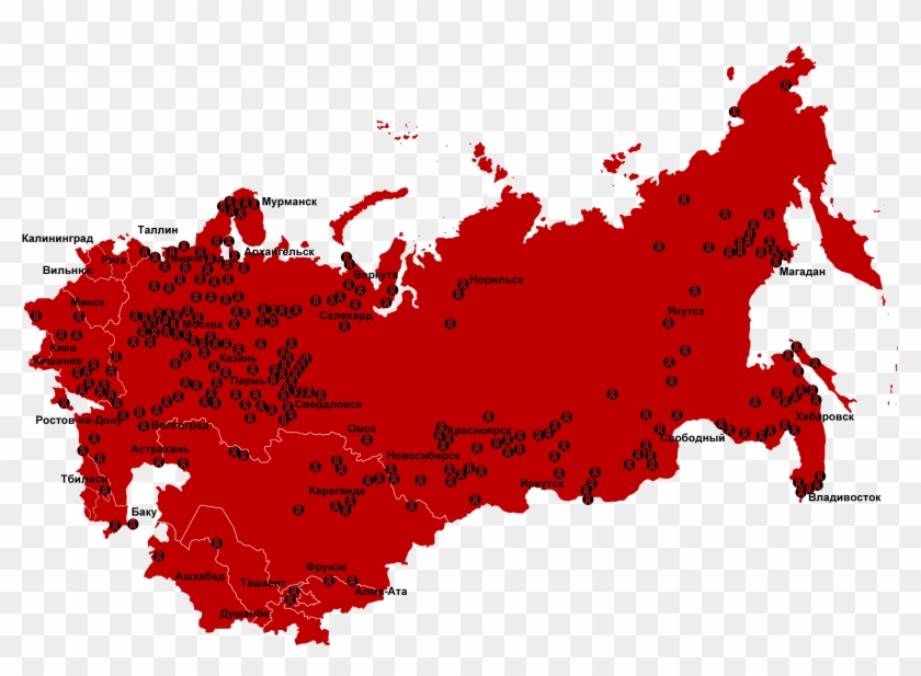 Gulag Location Map - Soviet Union Flag Map Clipart #485437
