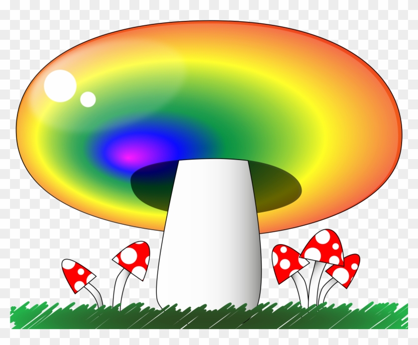 Open - Rainbow Mushroom Png Clipart #486682