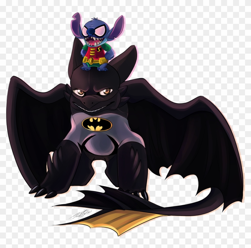 Stitch Batman Toothless Drawing How To Train Your Dragon Clipart #487208