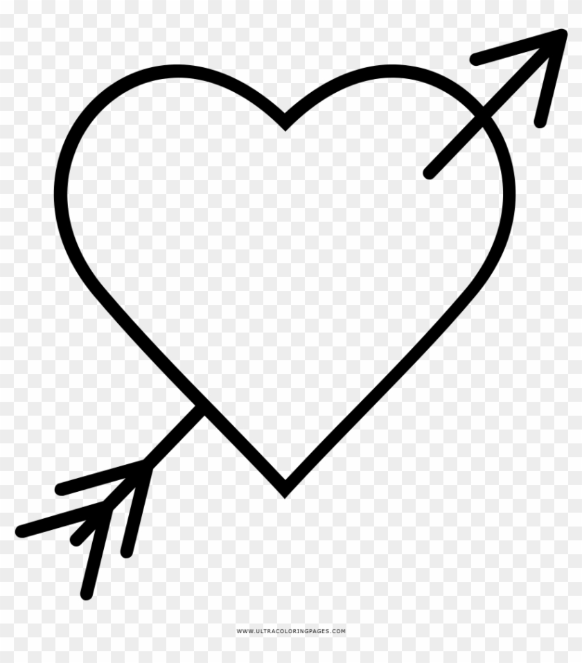 Cora O E Para Colorir Ultra Coloring - Coração Com Flecha Desenho Clipart
