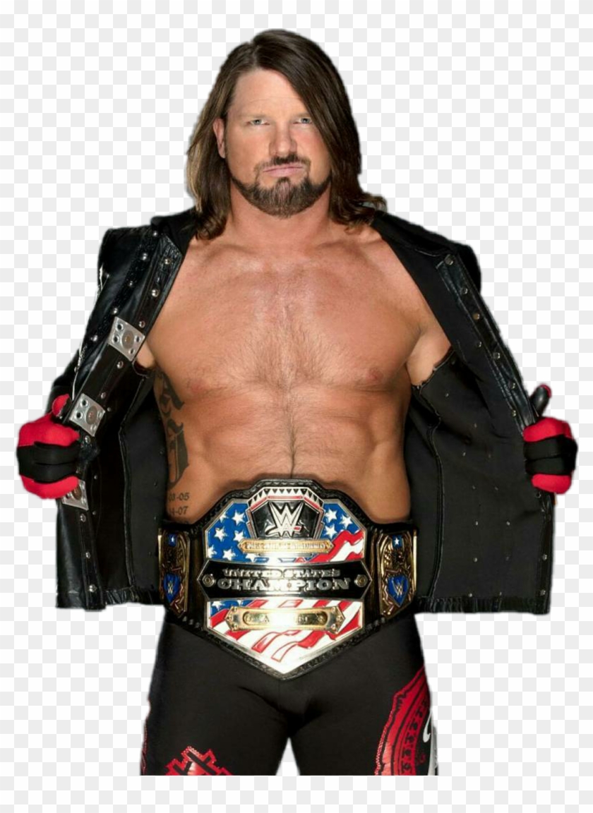 Report Abuse - Wwe Aj Styles Us Champion Clipart