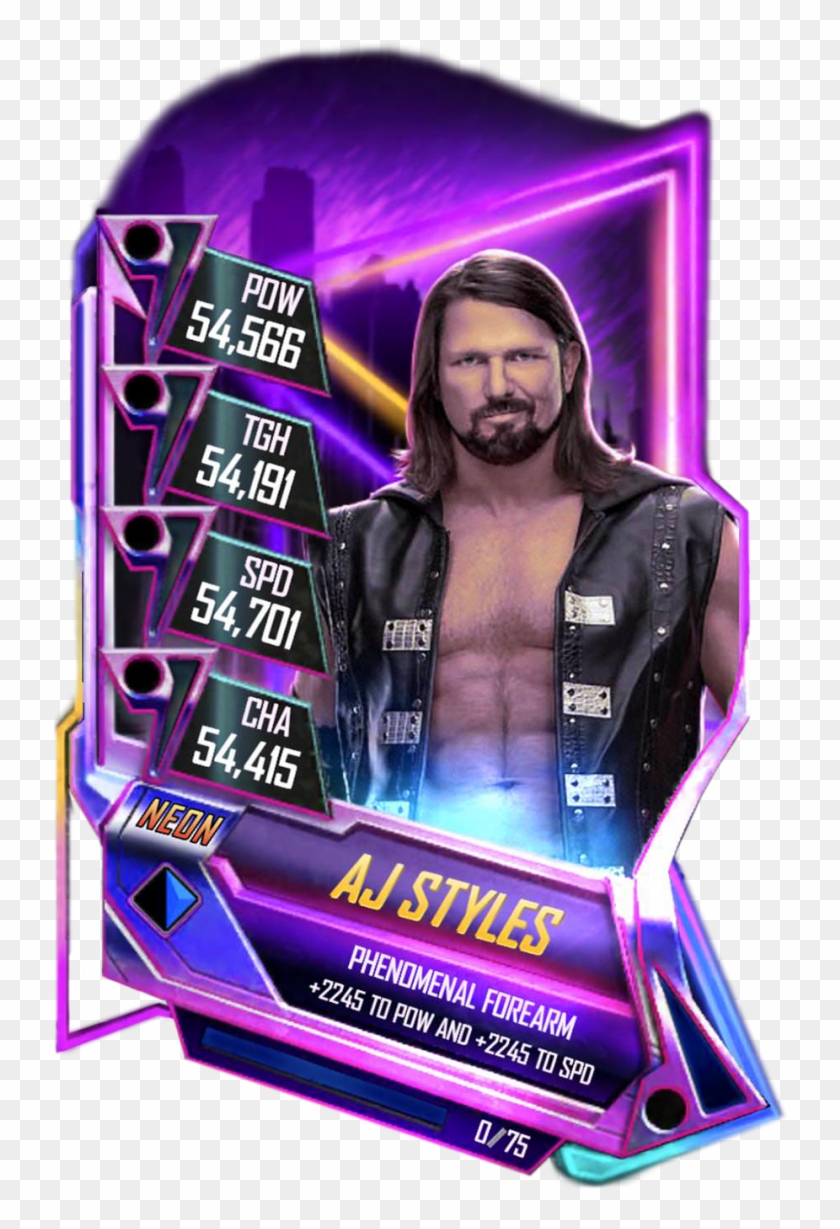 Ajstyles S5 23 Neon - Wwe Supercard Neon Cards Clipart #487693