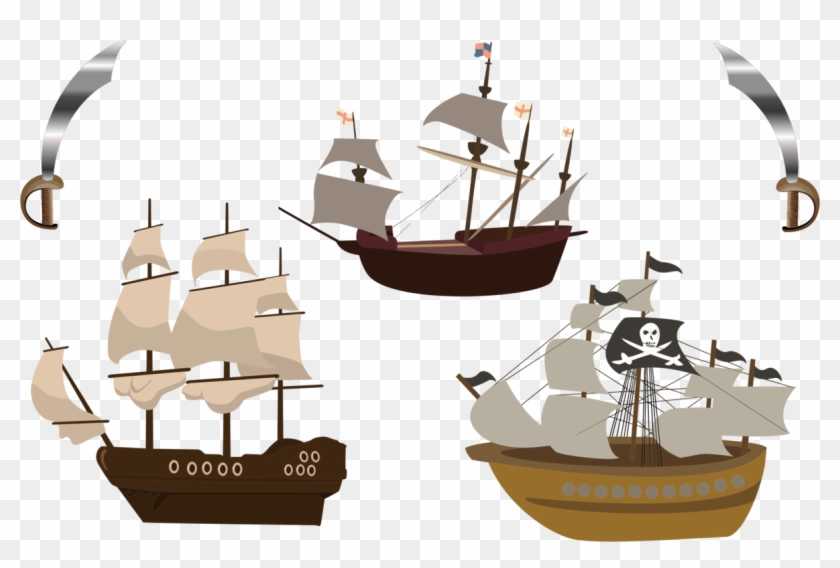 Sailing Ship Pirate Boat - Pirate Ship Clipart Png Transparent Png