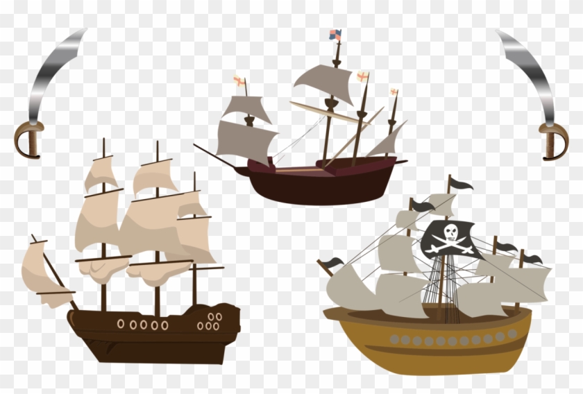 Sailing Ship Pirate Boat - Pirate Ship Clipart Png Transparent Png #488274