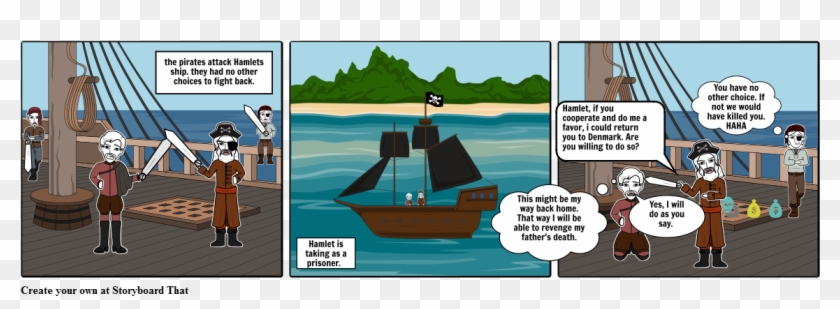 Hamlet Pirate Ship - Cartoon Clipart