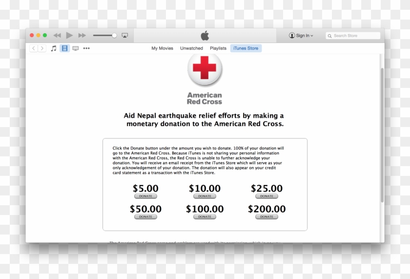 Itunes Red Cross - Itunes Hurricane Relief Donations Clipart