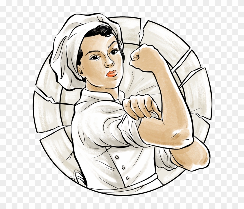 Flexing Female Chef - Women Chef Logo Png Clipart