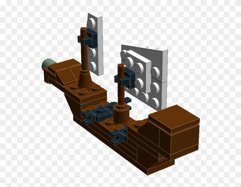 Mini Pirate Ship 2 - Wood Clipart