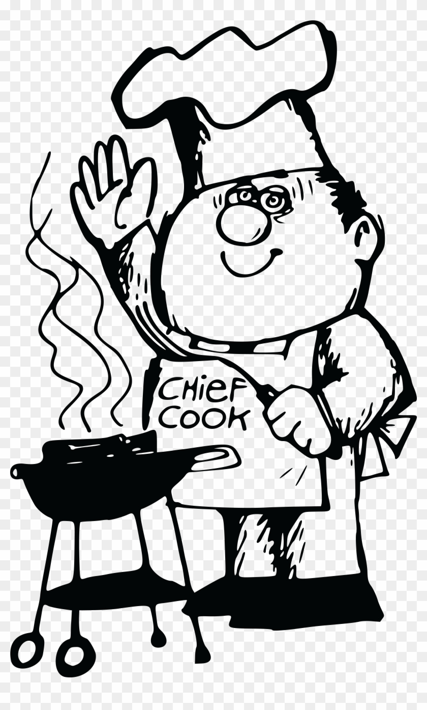 Graphic Black And White Library Black And White Bbq - Bbq Chef Clip Art - Png Download #489779