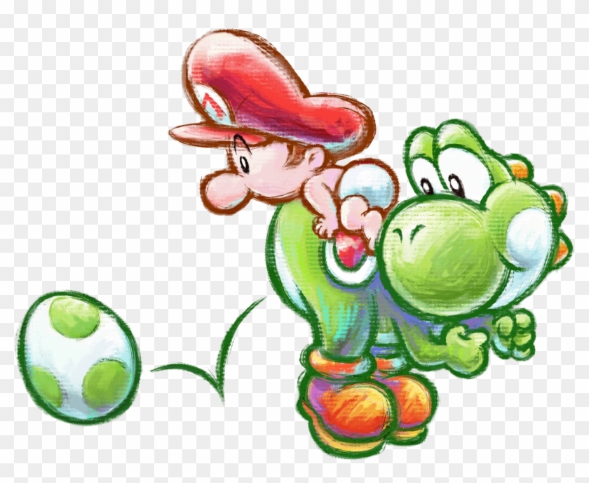 Characters - Yoshi And Baby Mario Yoshi's New Island Clipart #489883