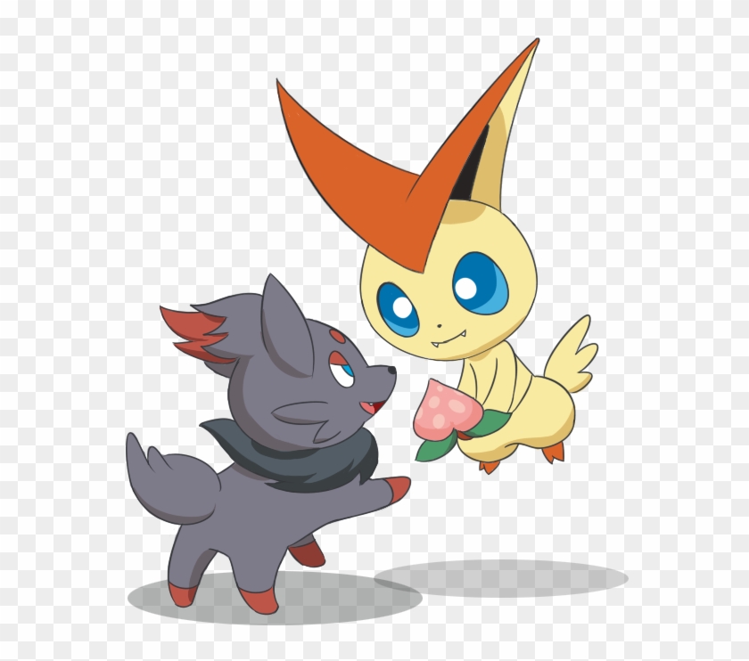 Victini And Zorua , Png Download - Pokemon Zorua Cat Clipart #4801058