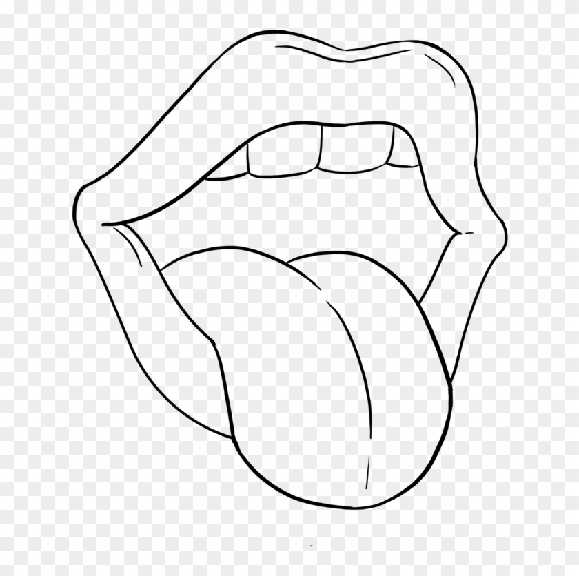Drawn Tongue Mouth Drawing - Drawing Of Tongue Clipart #4801501