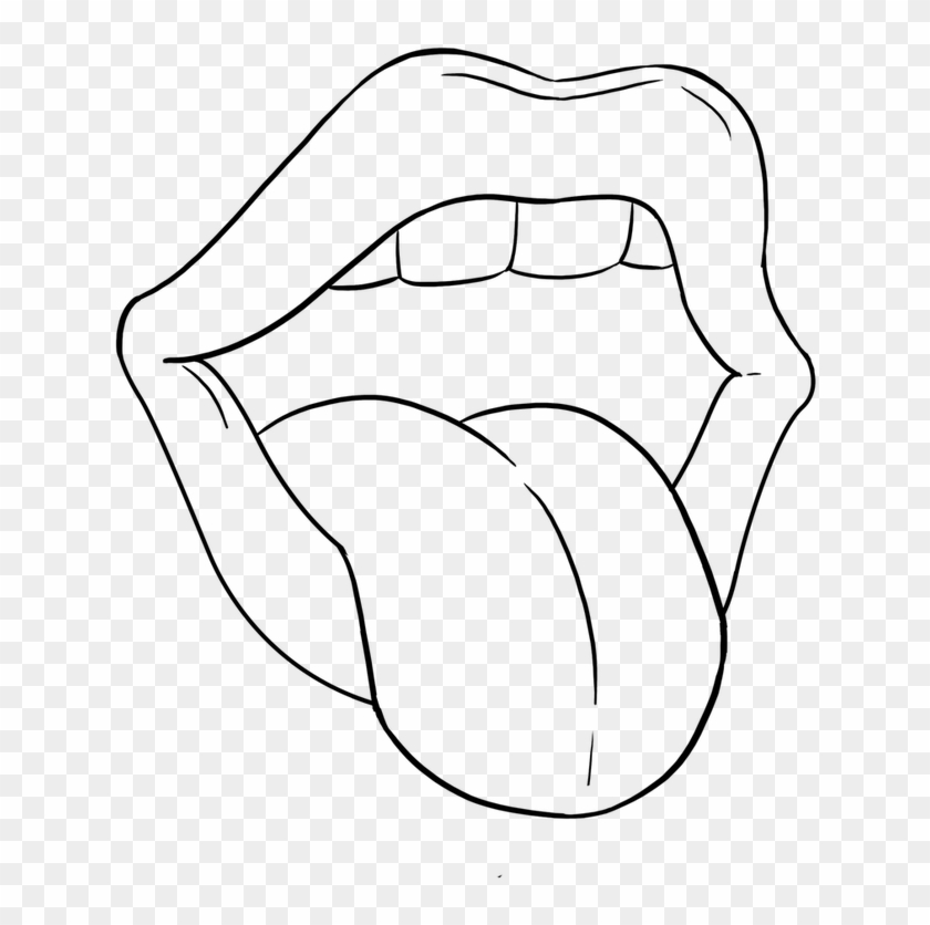 Drawn Tongue Mouth Drawing - Drawing Of Tongue Clipart