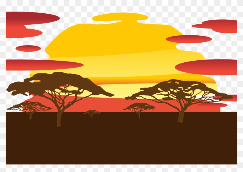 Sunset Silhouette Sky - Sunset Silhouette Png Clipart