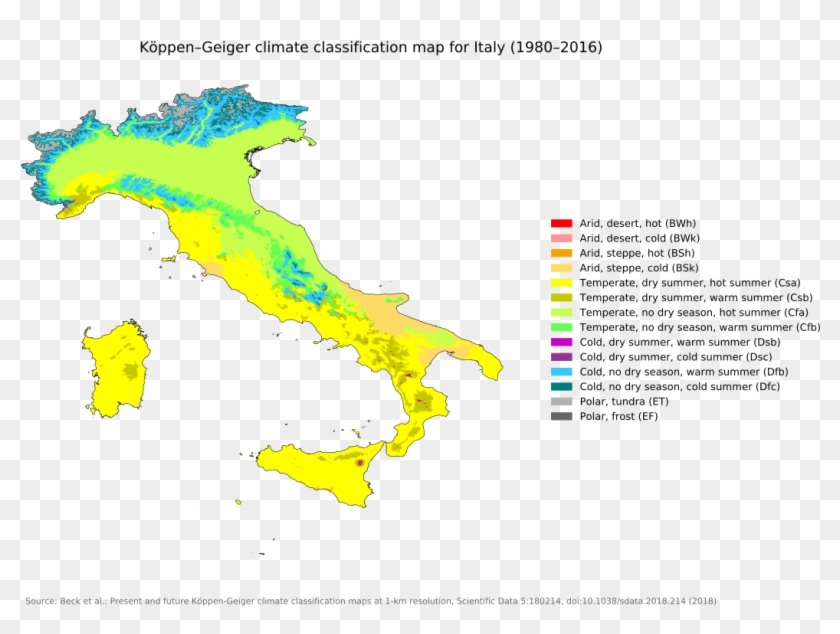 Italy Climate Map Clipart