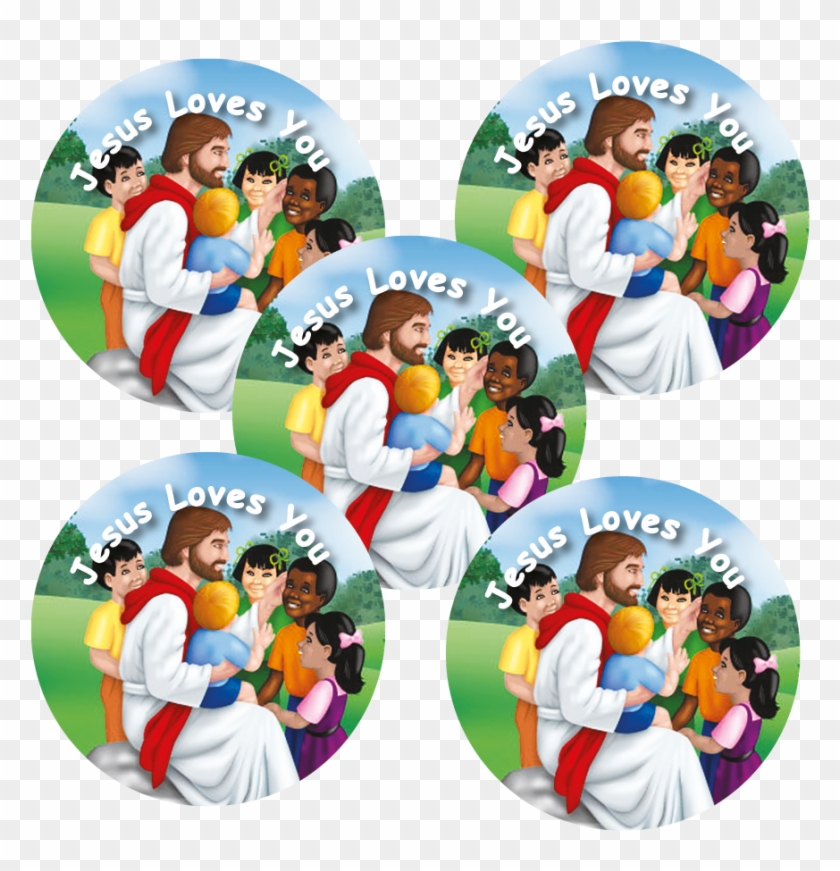 Jesus Loves Me Stickers - Jesus And The Children Clipart