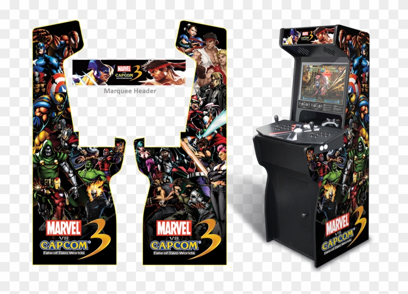 Custom Permanent Full Size Marvel Vs Capcom 3 Graphics - Diy Arcade Cabinet Artwork Clipart