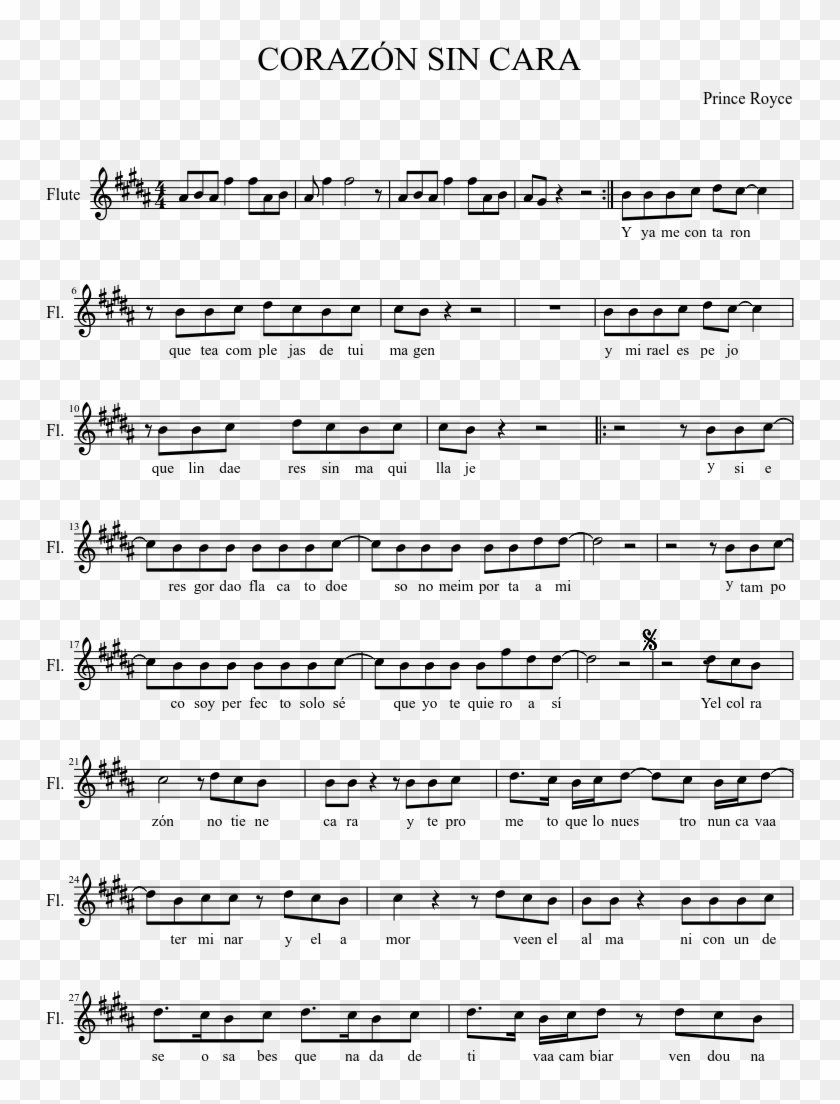 Corazón Sin Cara Sheet Music Composed By Prince Royce - Hummel Trumpet Concerto Mvt 2 Clipart #4806473